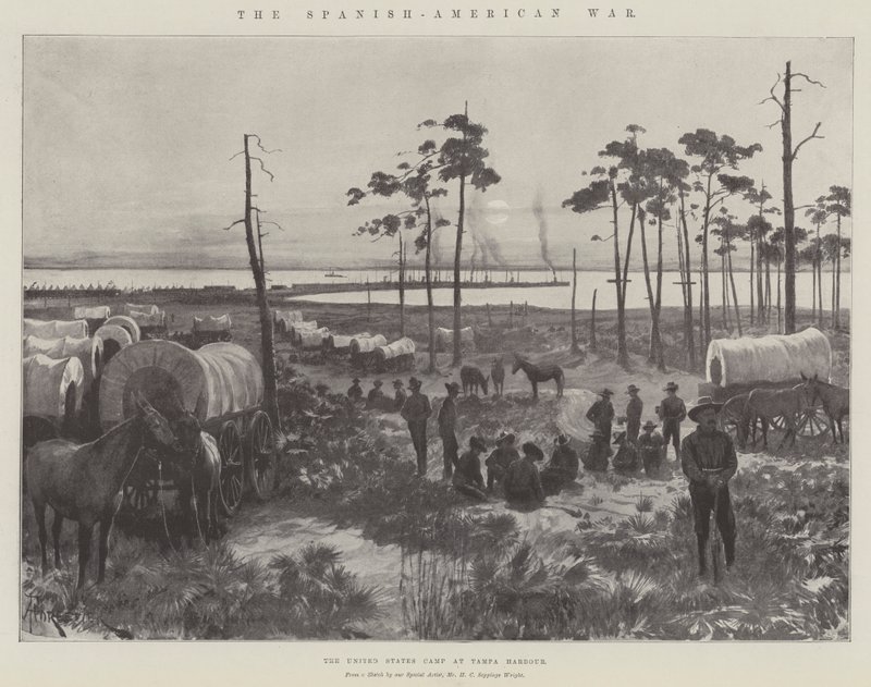 The Spanish-American War, the United States Camp at Tampa Harbour by Amedee Forestier