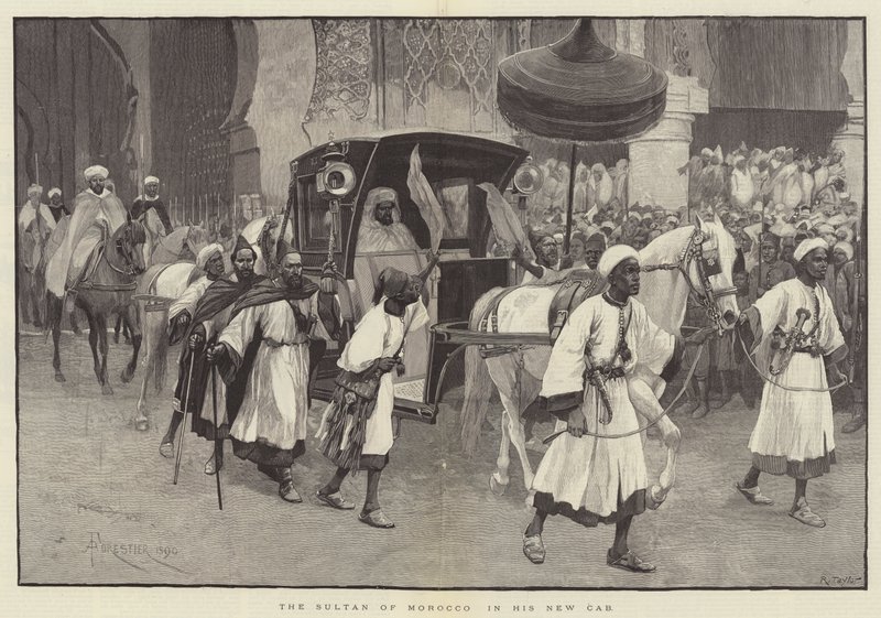 The Sultan of Morocco in his New Cab by Amedee Forestier