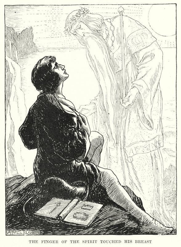 The Finger of the Spirit Touched His Breast by Amelia M. (attr.to) Bowerley or Bauerle