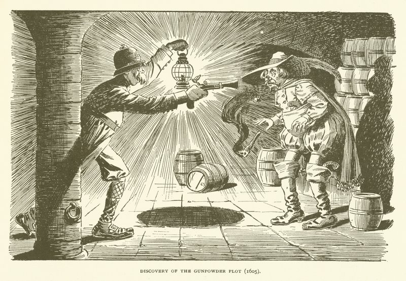 Discovery of the Gunpowder Plot (1605) by American School