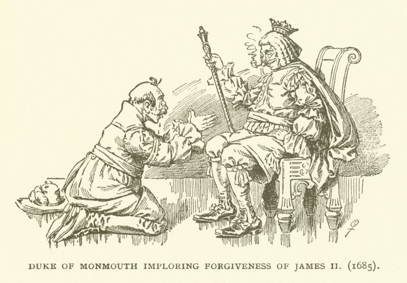 Duke of Monmouth Imploring Forgiveness of James II (1685) by American School