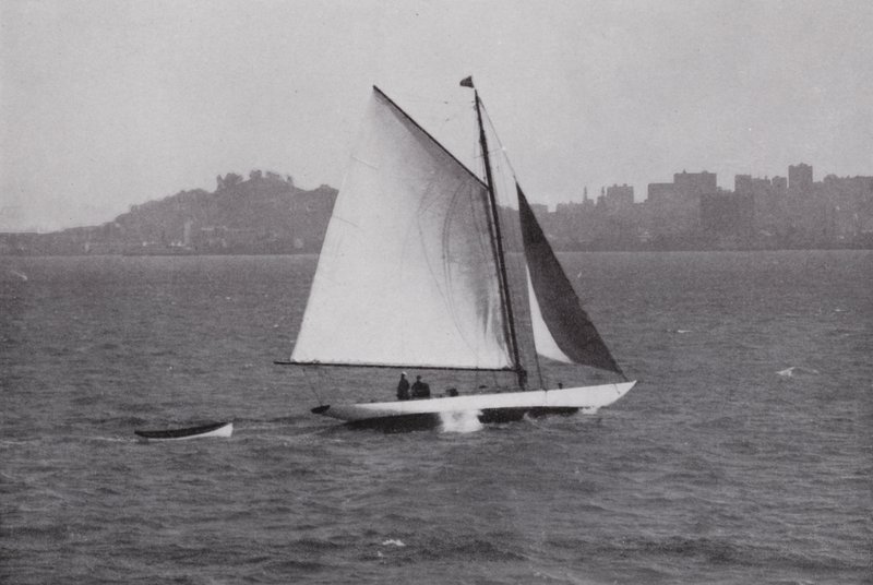 California: San Francisco Bay, with silhouette of Telegraph Hill and Russian Hill in background by American Photographer (after)