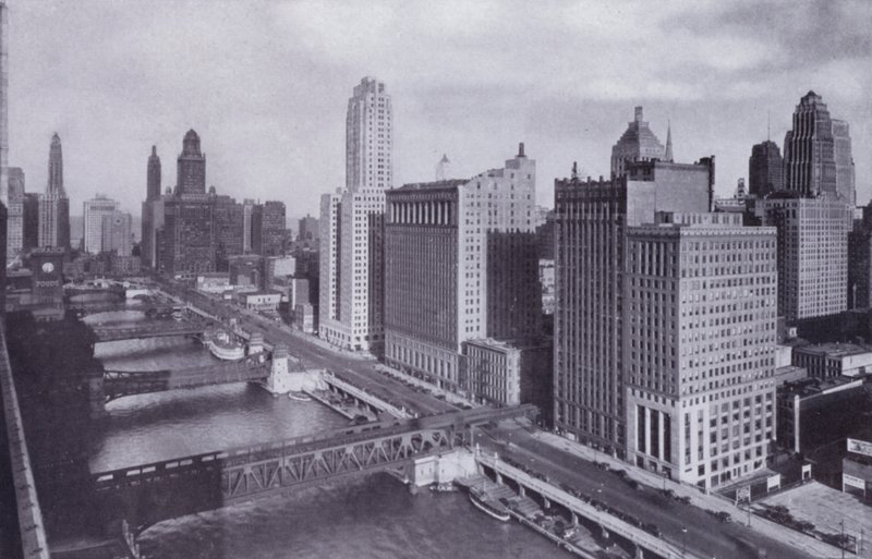 Chicago: Wacker Drive and Chicago River Bridges by American Photographer (after)