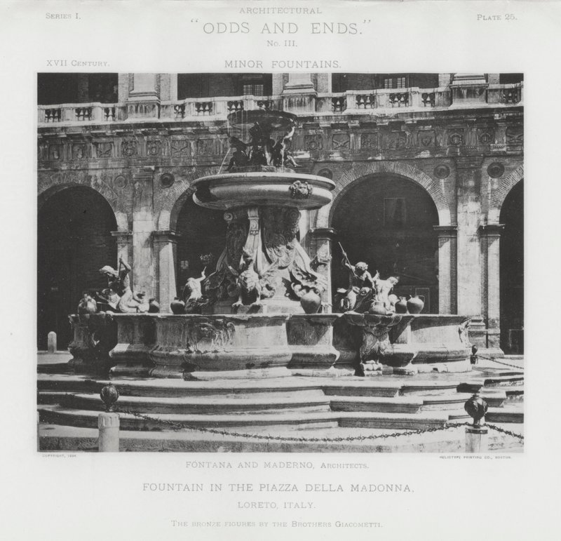 Fountain in the Piazza Della Madonna, Loreto, Italy by American Photographer (after)