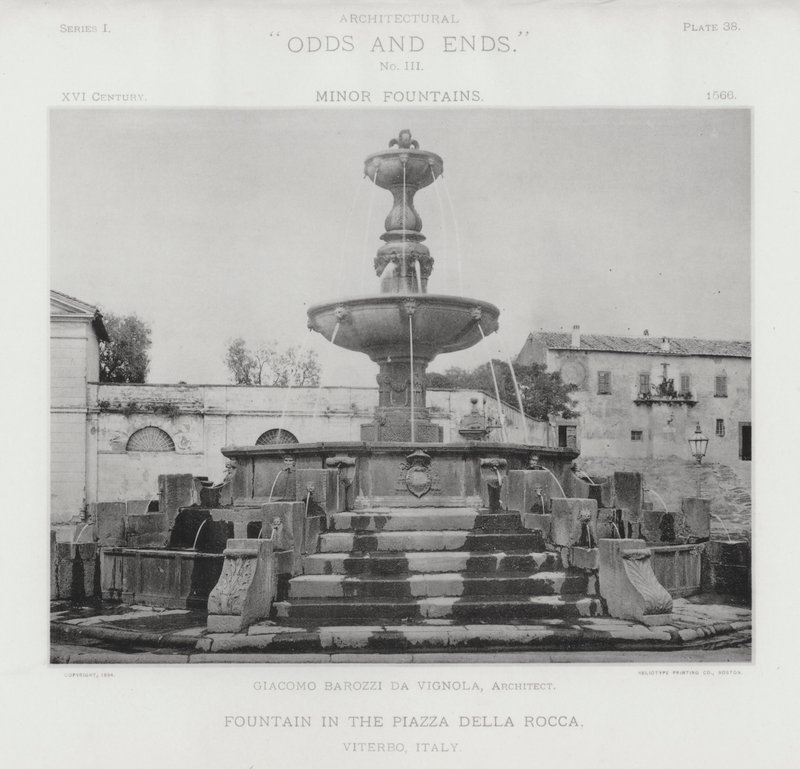 Fountain in the Piazza Della Rocca, Viterbo, Italy by American Photographer (after)