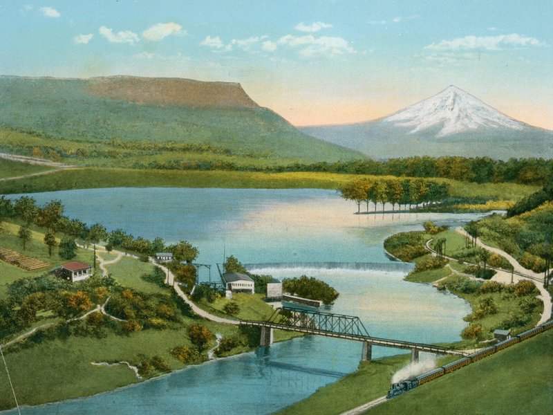Gold Ray Dam, showing Table Mountain and Rogue River by American Photographer (after)