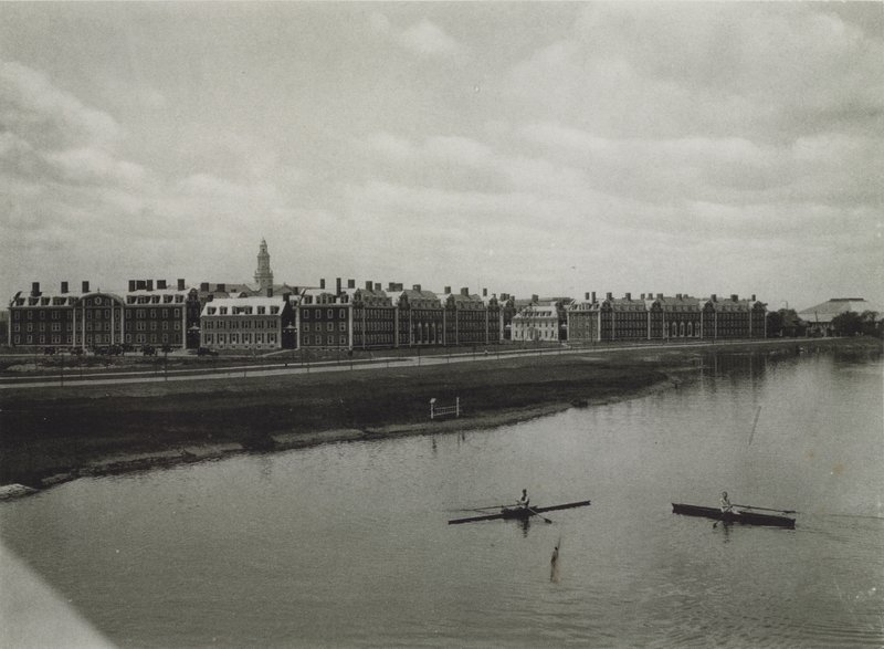 Harvard University: Graduate School of Business Administration from Charles River by American Photographer (after)