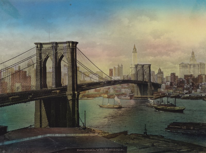 Brooklyn Bridge and Lower New York by American Photographer (after)