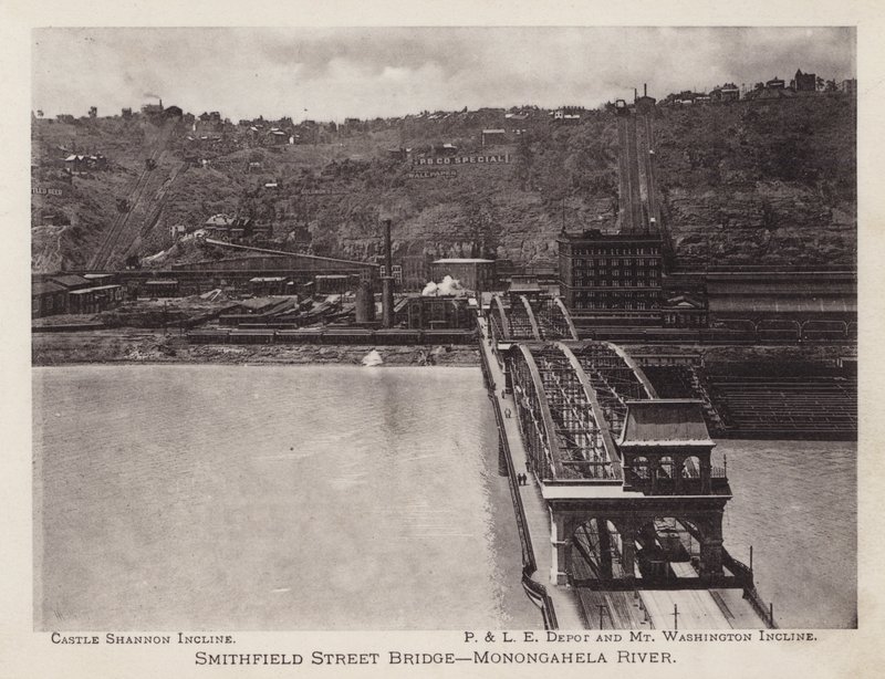 Pittsburgh: Smithfield Street Bridge, Monongahela River by American Photographer (after)