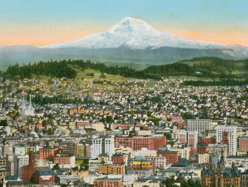 Portland, Oregon, Mount Hood in Distance by American Photographer (after)