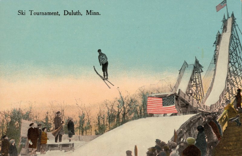 Ski jumping competition, Duluth, Minnesota, USA by American Photographer (after)