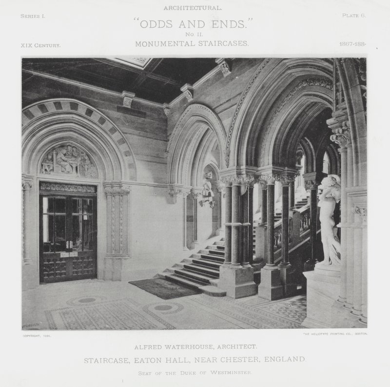 Staircase, Eaton Hall, near Chester, England by American Photographer (after)