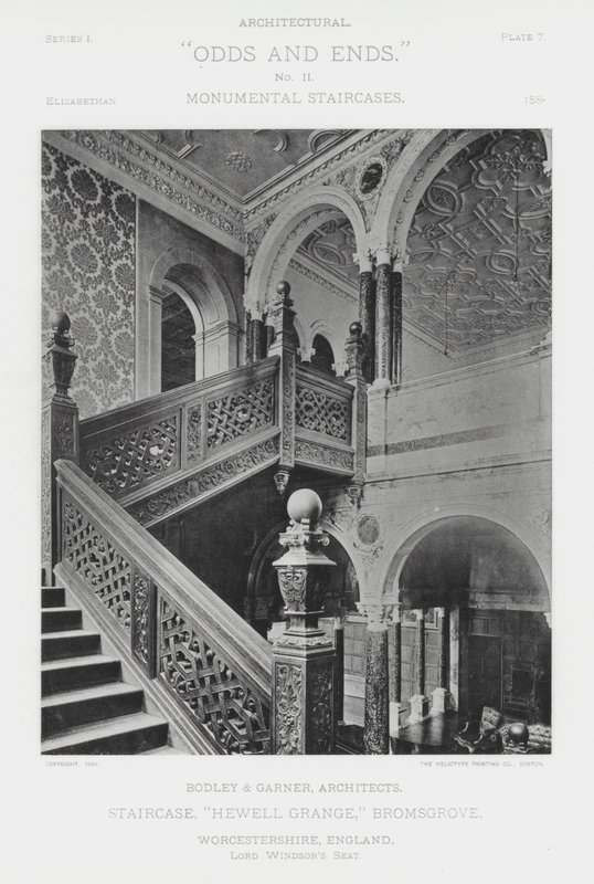 Staircase, Hewell Grange, Bromsgrove, Worcestershire, England by American Photographer (after)