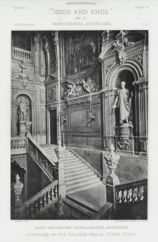 Staircase in the Palazzo Reale, Turin, Italy by American Photographer (after)
