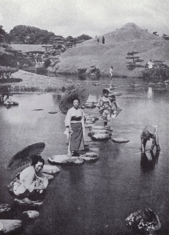 Stepping-stones in the little lake at Kumamato by American Photographer (after)