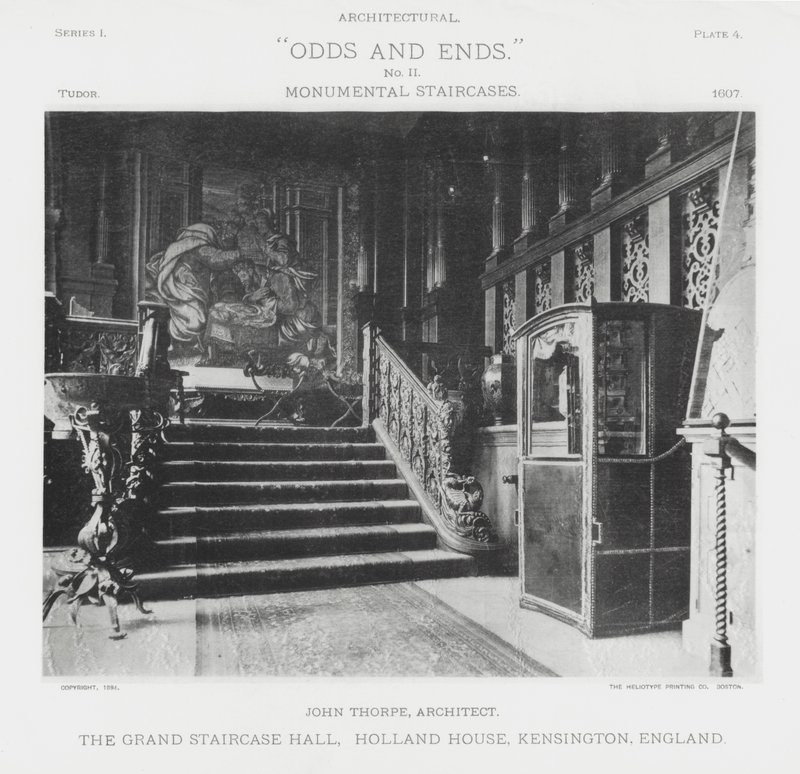 The Grand Staircase Hall, Holland House, Kensington, England by American Photographer (after)