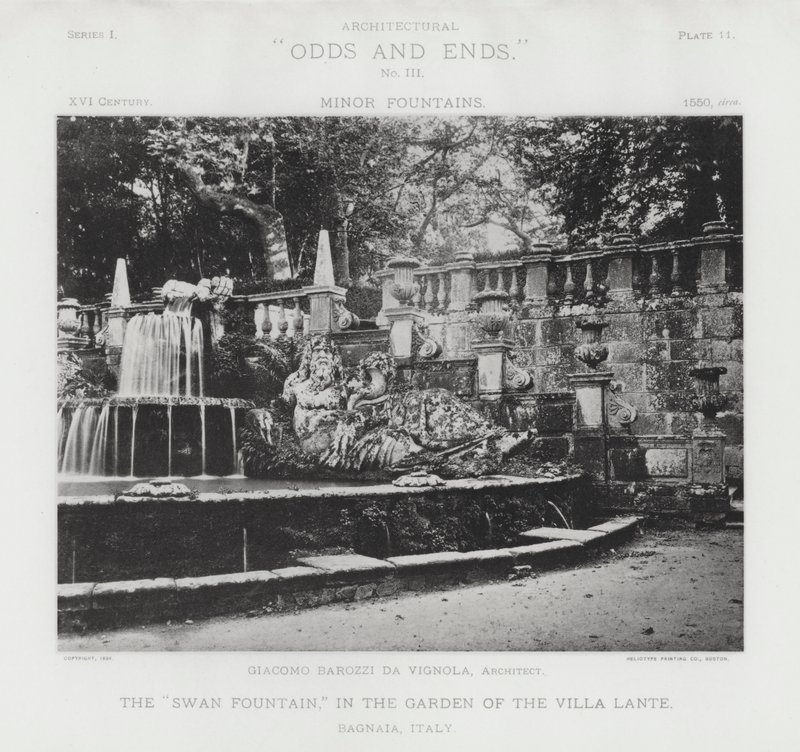 The "Swan Fountain," in the Garden of the Villa Lante, Bagnaia, Italy by American Photographer (after)