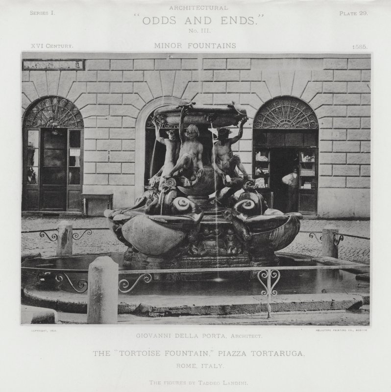 The "Tortoise Fountain," Piazza Tortaruga, Rome, Italy by American Photographer (after)