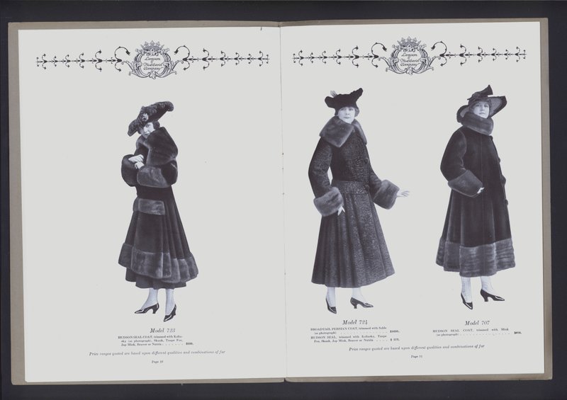 Two-page spread from The Theater of Fur Fashion by American Photographer (after)
