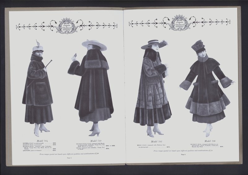 Two-page spread from The Theater of Fur Fashion by American Photographer (after)