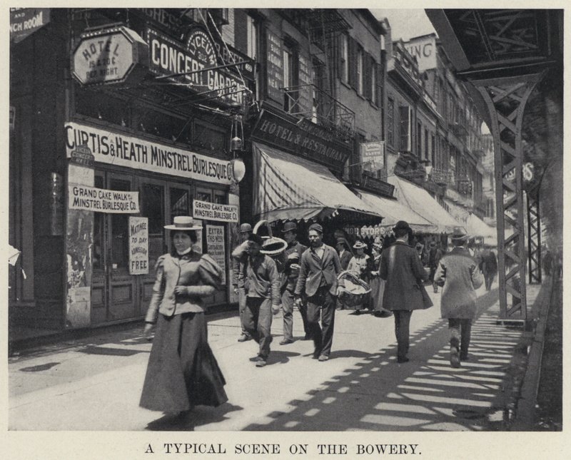 A Typical Scene on the Bowery by American Photographer