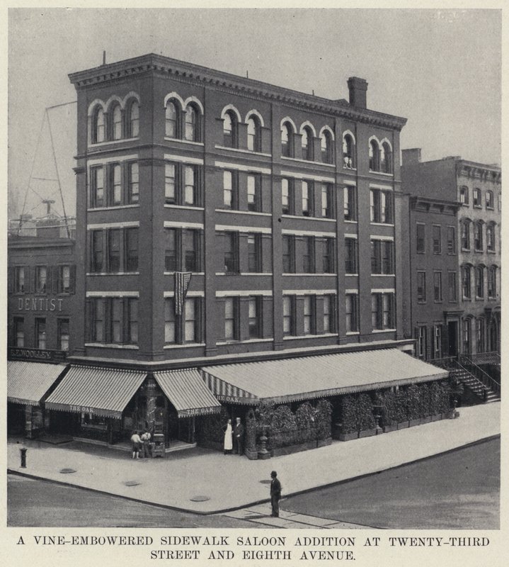 A Vine-Embowered Sidewalk Saloon Addition at Twenty-Third Street and Eighth Avenue by American Photographer