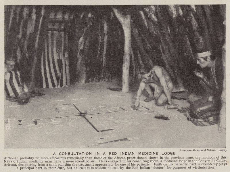 A Consultation in a Red Indian Medicine Lodge by American Photographer