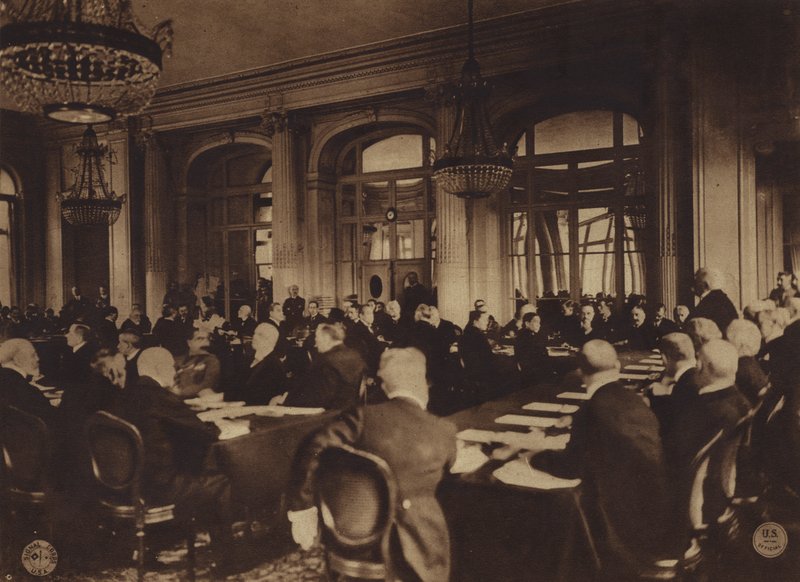 America in World War I: Georges Clemenceau, Premier of France, Delivering to the German Delegates the Allies