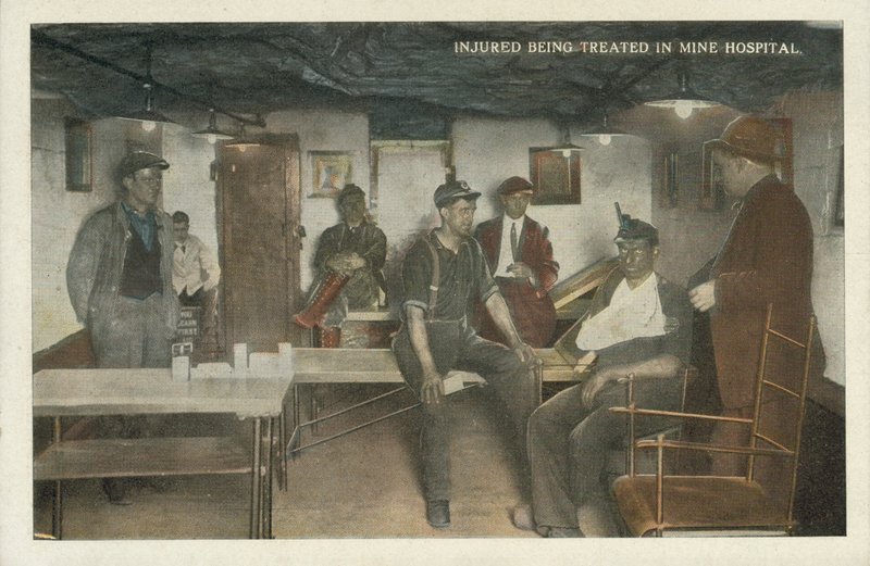 American Coal Mining: Injured Being Treated in Mine Hospital by American Photographer