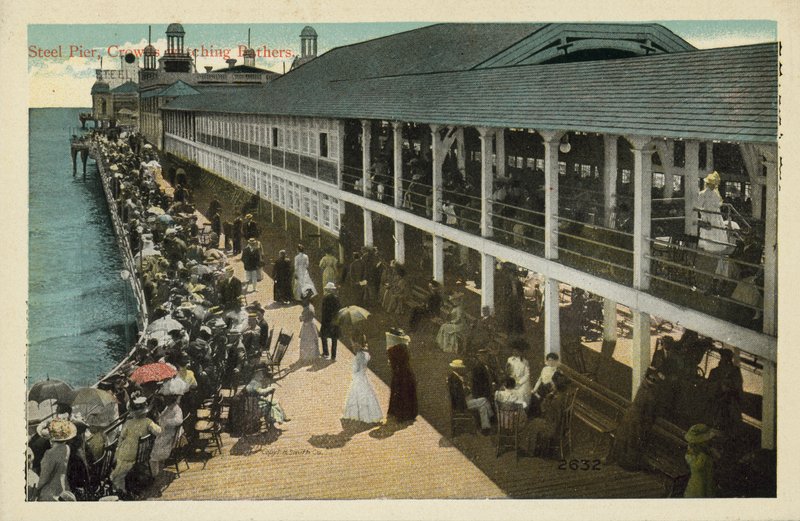 Atlantic City, NJ: Steel Pier, Crowds watching Bathers by American Photographer