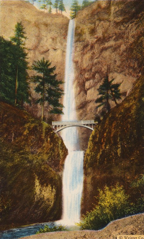 Benson Bridge at Multnomah Falls by American Photographer
