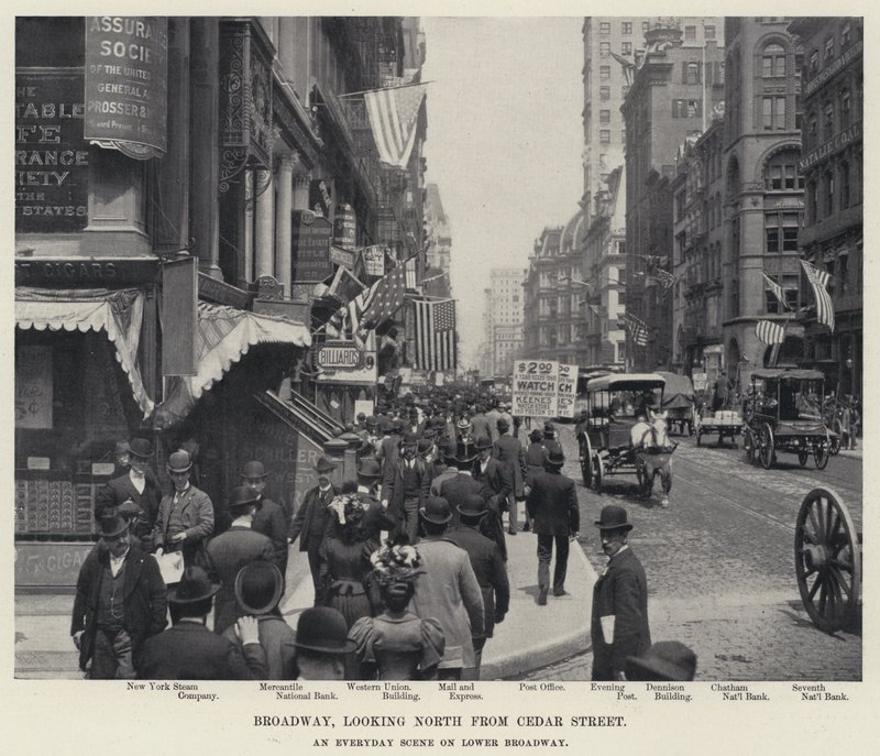 Broadway, looking North from Cedar Street by American Photographer