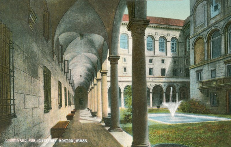 Courtyard at the Public Library, Boston, Massachusetts, USA by American Photographer