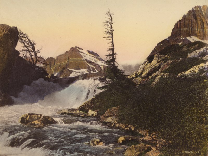 Glacier National Park: McDermott Falls and Gould Mountain by American Photographer