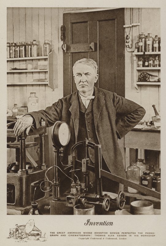 Invention, Thomas Alva Edison in his workshop by American Photographer