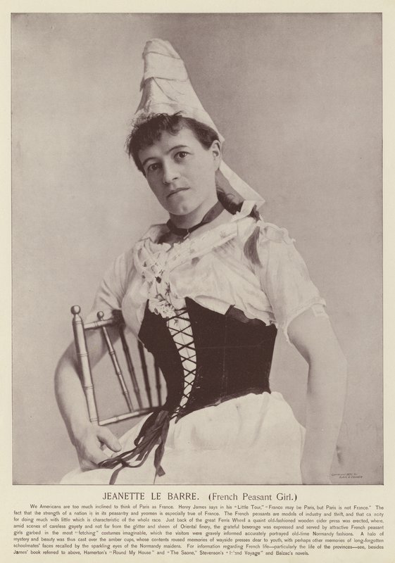 Jeanette le Barre, French Peasant Girl by American Photographer