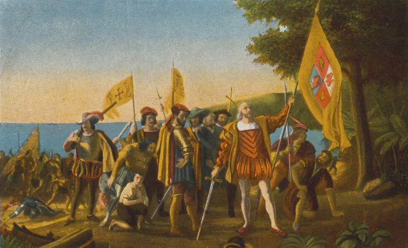 Landing of Columbus on San Salvador by American Photographer