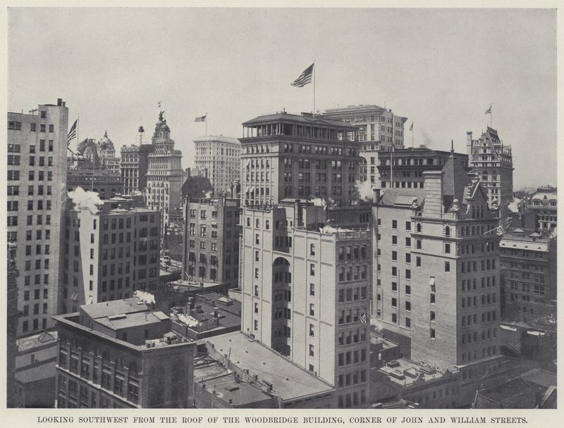Looking Southwest from the Roof of the Woodbridge Building, Corner of John and William Streets by American Photographer