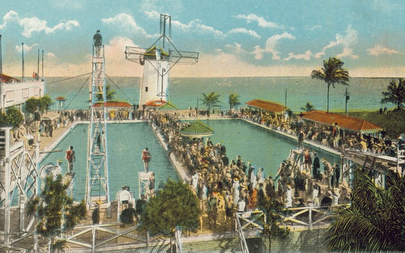 Miami, Florida, c 1925: Miami Beach Casino Swimming Pool by American Photographer