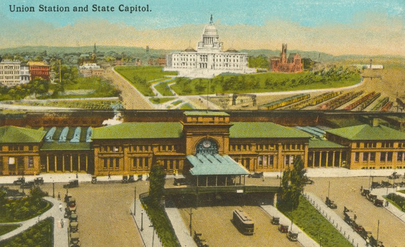 Providence, Rhode Island: Union Station and State Capitol by American Photographer