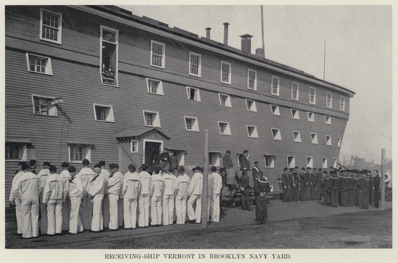 Receiving-Ship Vermont in Brooklyn Navy Yard by American Photographer