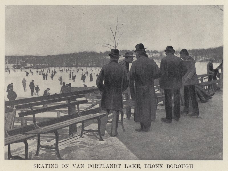 Skating on Van Cortlandt Lake, Bronx Borough by American Photographer