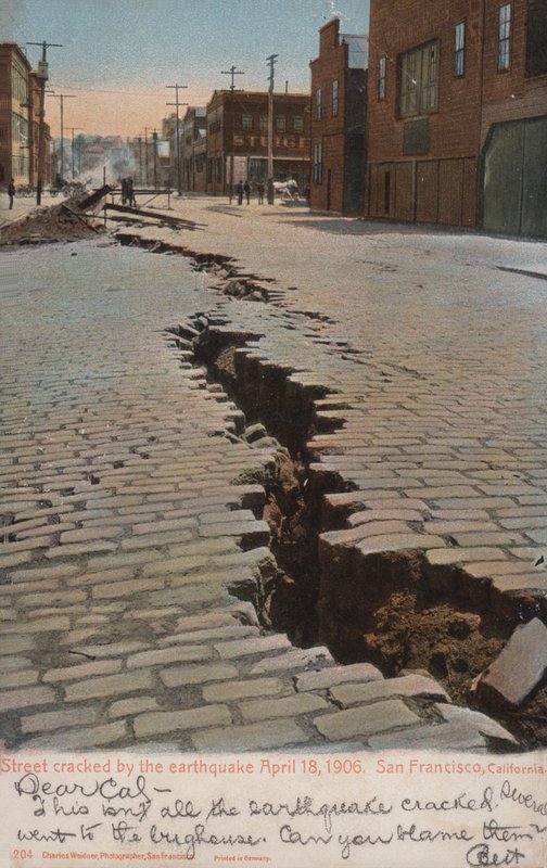 Street cracked by the earthquake by American Photographer