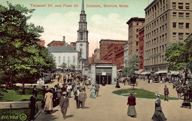 Tremont Street and Park Street Church, Boston, Massachusetts by American Photographer