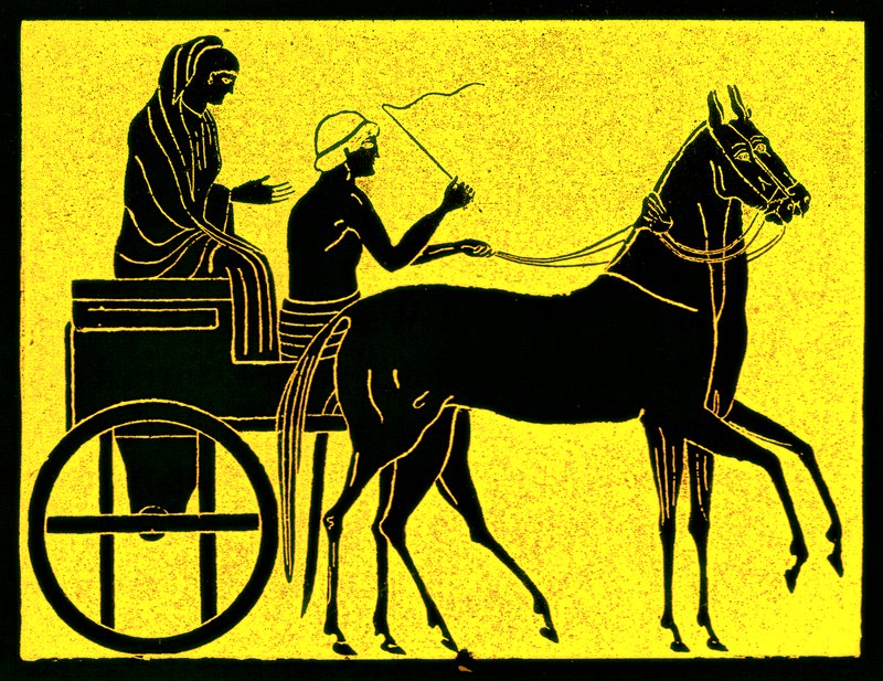 A Greek Chariot, Illustration from History of Greece by Victor Duruy, Published 1890 by American School
