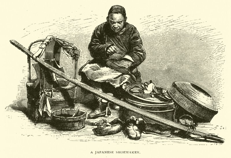 A Japanese Shoemaker by American School