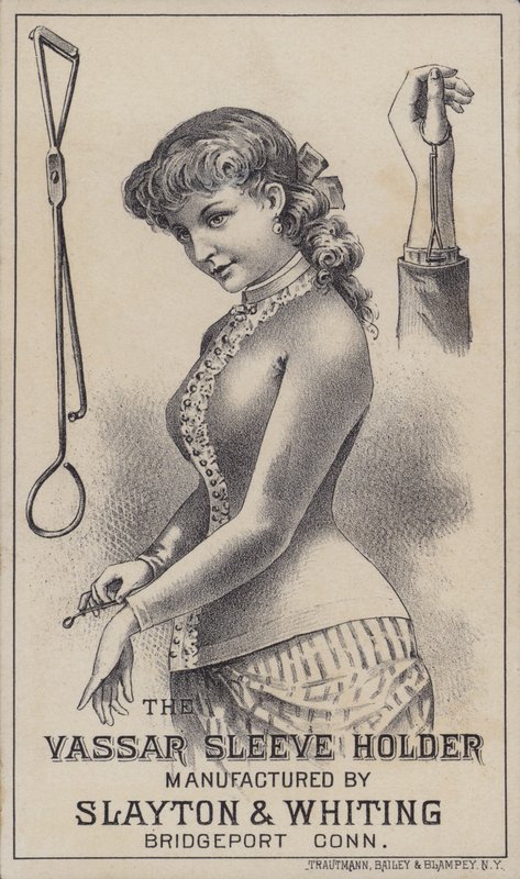 Advertisement for the Vassar Sleeve Holder, Manufactured by Slayton & Whiting, Bridgeport, Connecticut, USA by American School