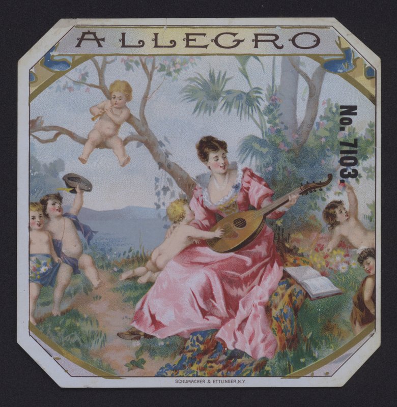 Allegro, cigar label by American School