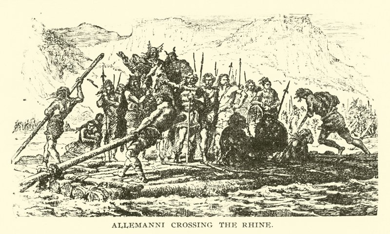 Allemanni Crossing the Rhine by American School