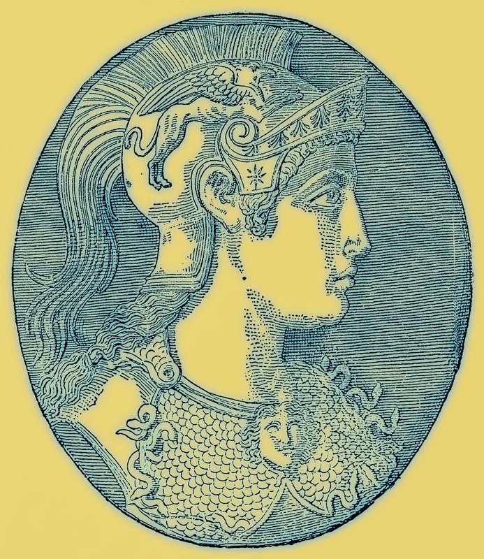 Athene, Illustration from History of Greece by Victor Duruy, Published 1890 by American School